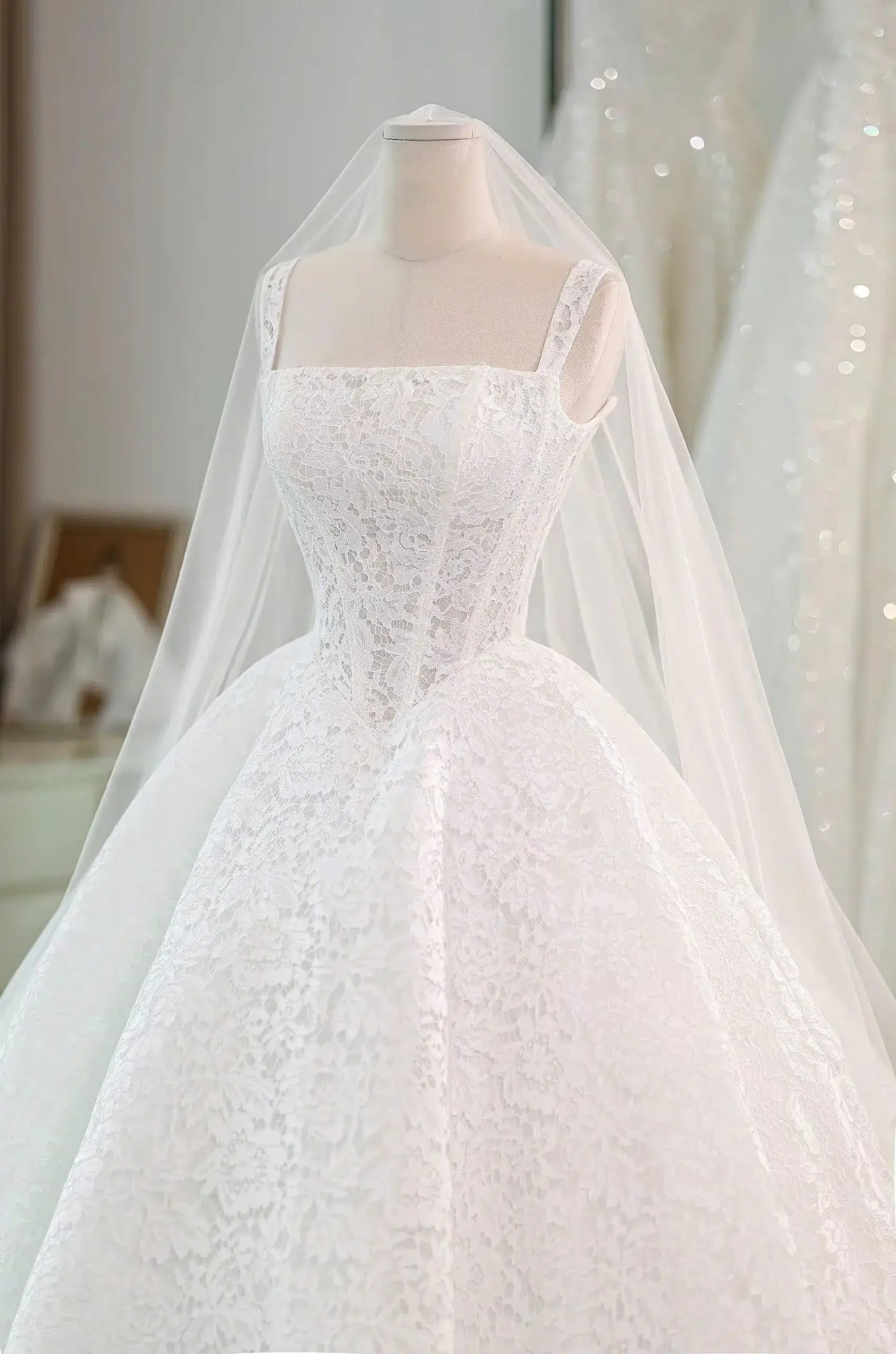 Princess wHITE  Lace Wedding Dress Beach Corset Bridal Gown