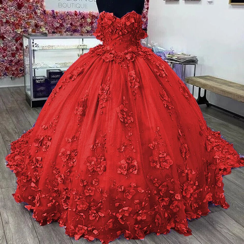 Red Quinceanera Dresses mychicdress