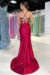 Red Strapls Lace Prom Dresses Mermaid Long Evening Gown Uk