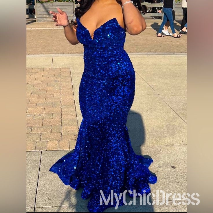 Vestidos de fiesta largos rojos Vestido de noche de sirena con lentejuelas brillantes