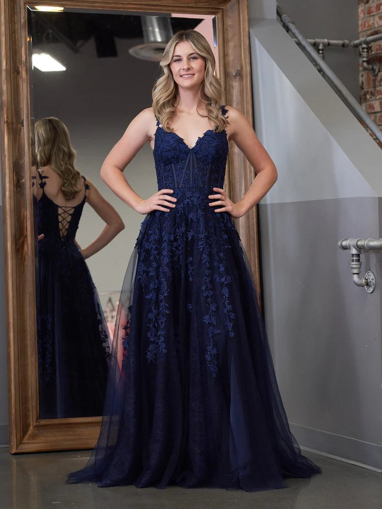 Vestidos de fiesta con corsé de encaje rosa fuerte baratos Una línea de vestidos formales