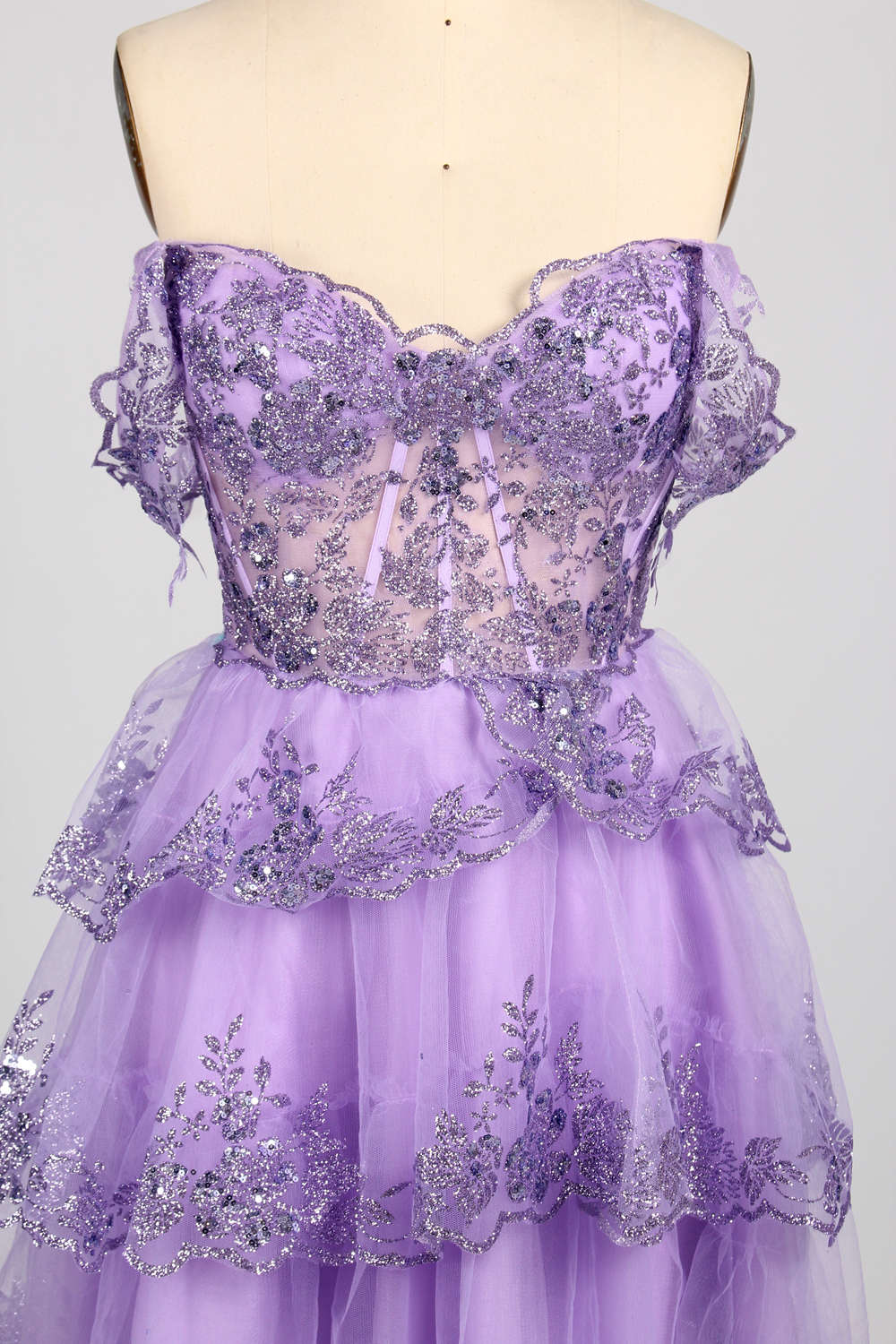 Sparkling Sequin Short Homecoming Dress Lilac Tulle Mychicdress