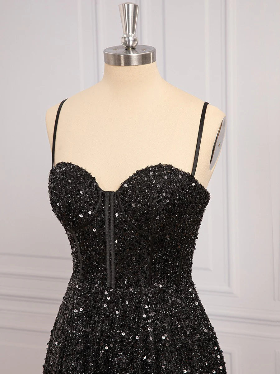 Sparkly Blue Sequins Long Evening Dresses UK Mermaid