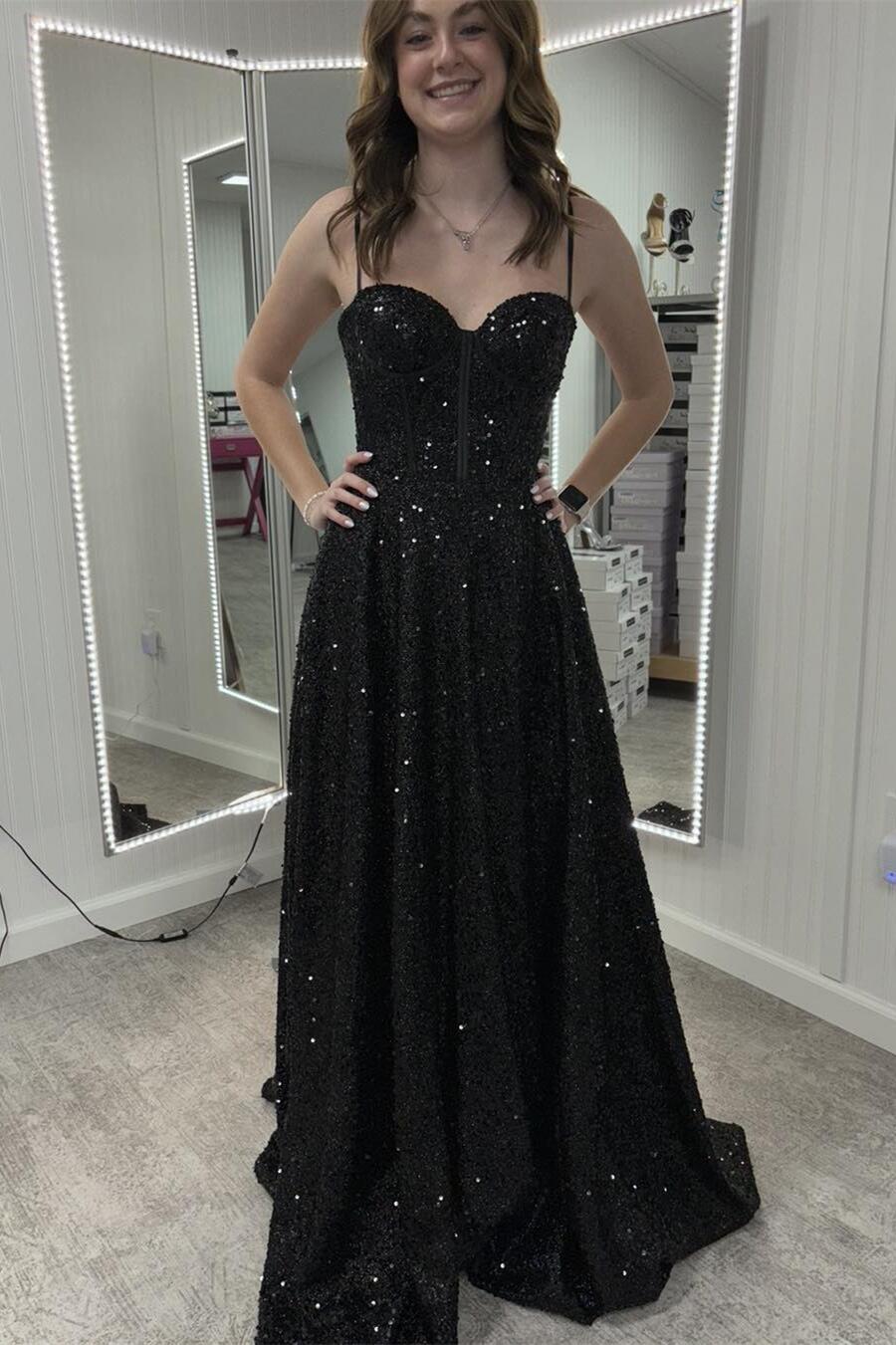 Sparkly Blue Sequins Long Evening Dresses UK Mermaid