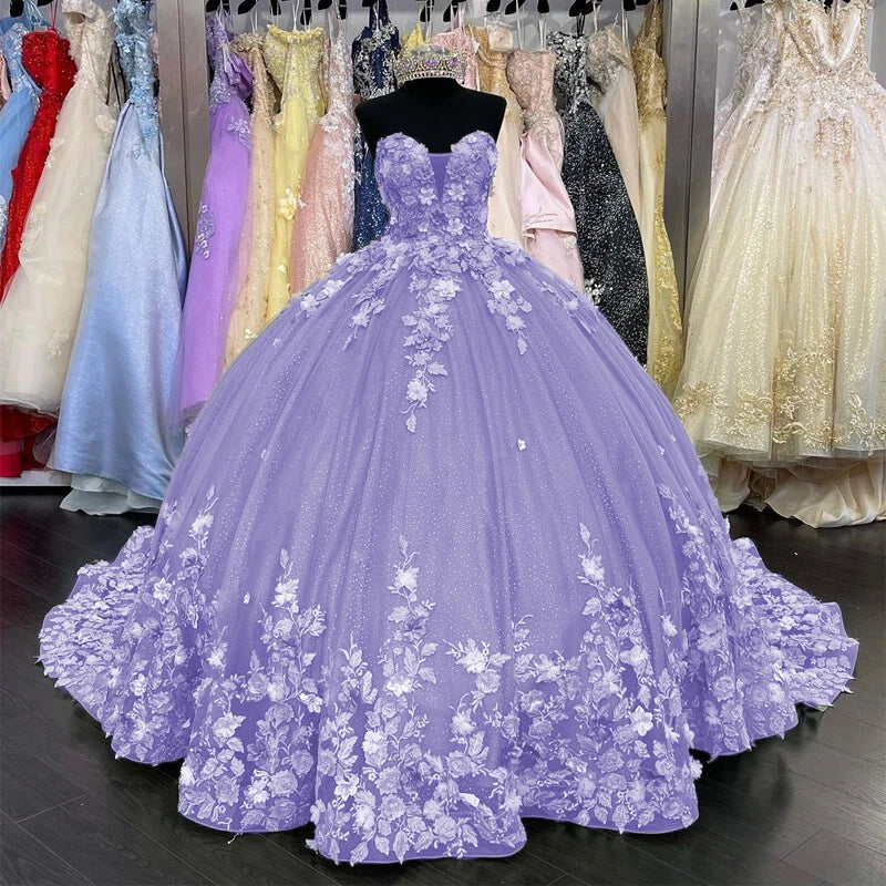 Strapless Sage Green Quinceanera Dress Sweet 16 Dress Pink Flowers