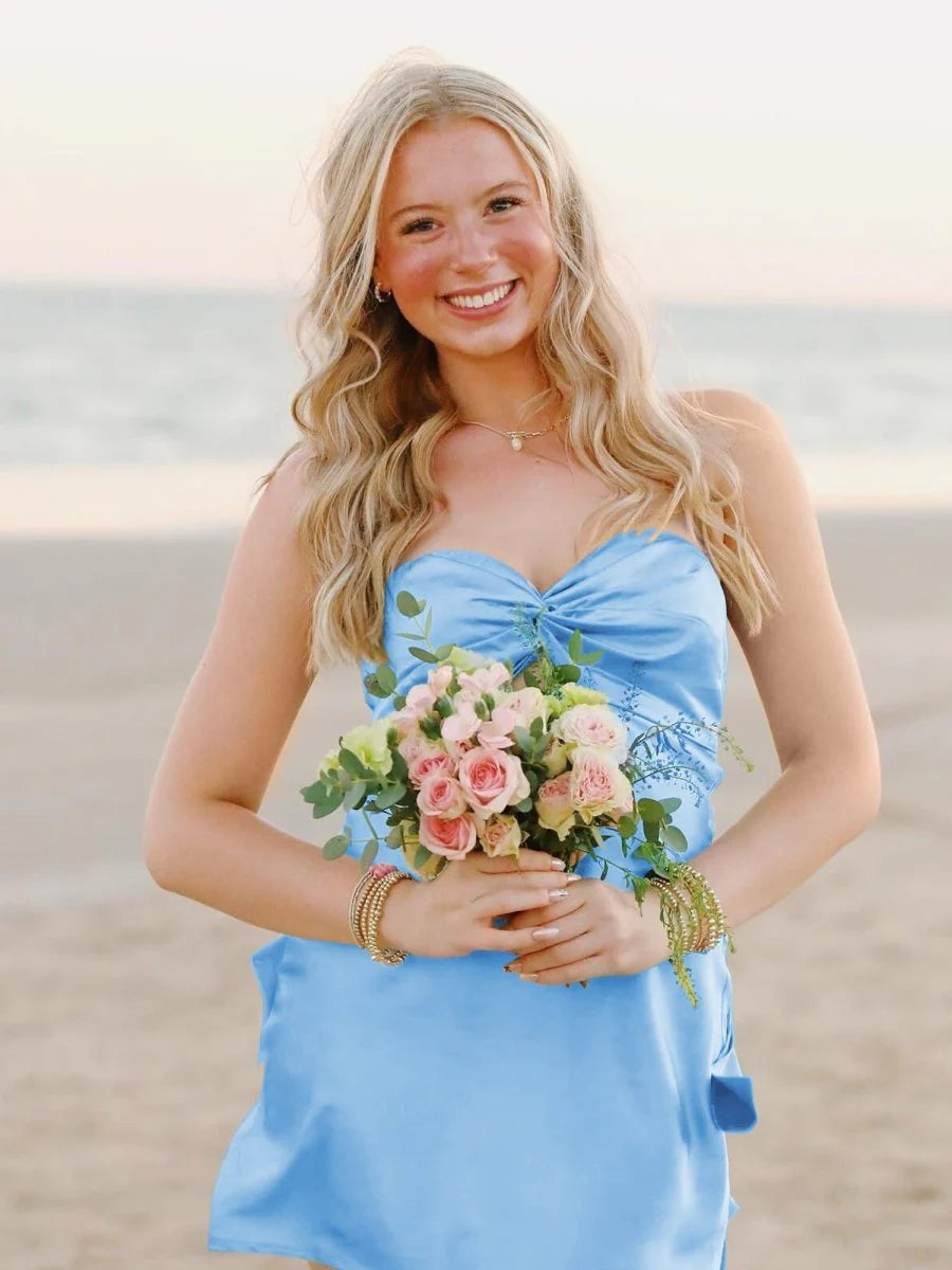 Cheap Homecoming Dress Under 100 Sweetheart Silk Satin