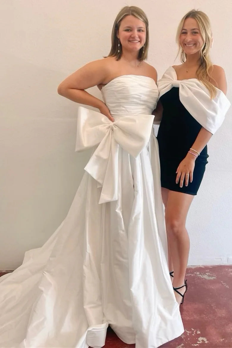 Unique Short black Homecoming Dress with Wrap Shoulder Sape