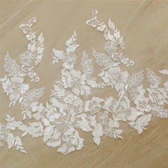 Vintage Lace Trim Cathedral Bridal Wedding Veil