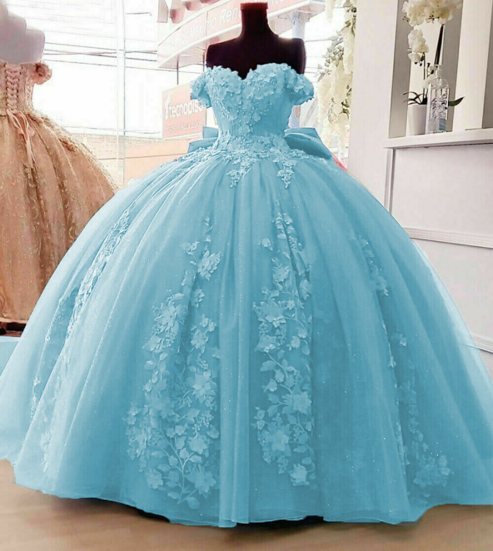 2025 Off Shoulder Vintage Quinceanera Dresses 3D Floral Applique Sweet 16 Gowns MyChicDress