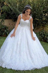 Floor Length Sleeveless Mermaid Lace Ball Gown Wedding Dress