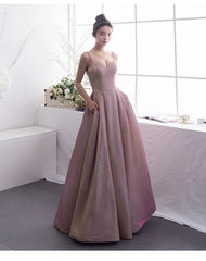 A Line Glitter Prom Dresses Metallic Gowns Spaghetti Straps MyChicDress