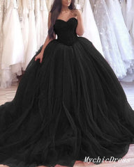 Vestidos de novia negros Vestido de fiesta gótico Vestido de novia de tul con forma de corazón