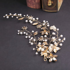 Cheap Gold Leaf Wedding Hair Accessory Pearls Crowns MyChicDress