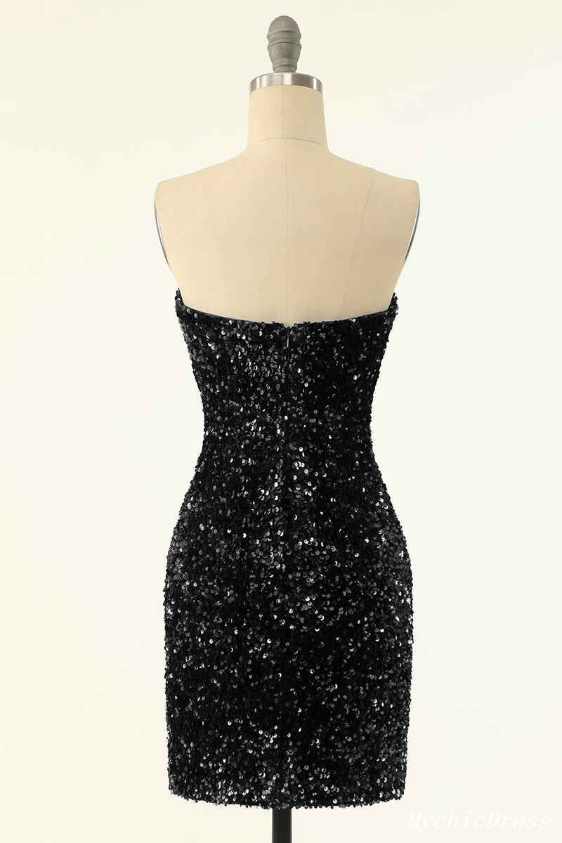 Cheap Short 2025 Hoco Dresses Mermaid Sleeveless Sequin Cocktail Dress MyChicDress