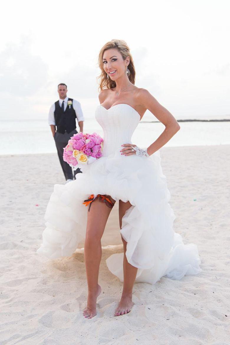 Gorgeous Beach White Short Wedding Dresses Hi Low Flattering Corset Bridal Gowns MyChicDress