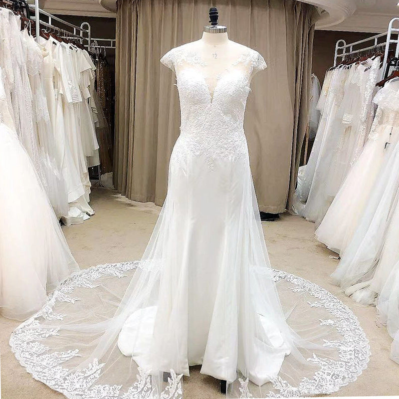 Gorgeous Mermaid Lace Vintage UK Wedding Dresses Sleeveless with Train MyChicDress