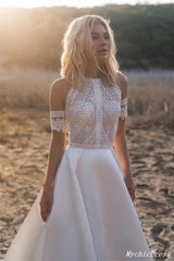 Hot Lace Boho Casual Wedding Dresses 2025 Beach Off Shoulder Bridal Wear MyChicDress