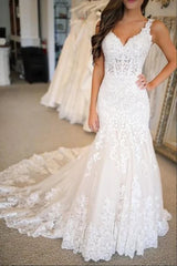 Long Mermaid Beach Lace Wedding Dresses Cheap Sleeveless