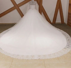 Vestido de novia musulmán de encaje de manga larga blanco/marfil Vestido de novia de cuello alto Reino Unido