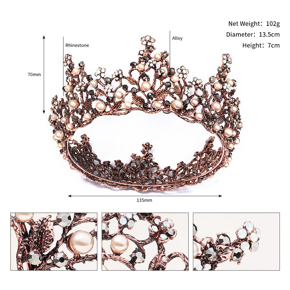 New Fashion Crystal Pearls Bridal Tiara For Wedding Vintage Shiny Quinceanera Crowns MyChicDress