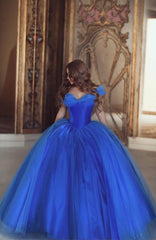 Princess 2025 Royal Blue Quinceanera Dresses Ball Gown Tulle Sweet 16 Dresses MyChicDress