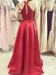 Una línea de encaje largo 2024 rojo vestidos de fiesta vaina cabestro vestidos formales de graduación