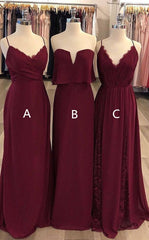 Sheath Chiffon Burgundy Bridesmaid Dresses Sleeveless MyChicDress