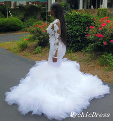 Vestidos de novia de sirena blanca africana vestido de novia de encaje de manga larga