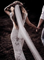Vestidos de novia bohemios vintage de encaje preciosos vestidos de novia largos de sirena