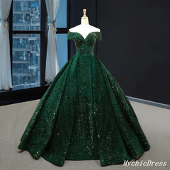 Vestidos de quinceañera de color verde esmeralda, vestido de baile con lentejuelas y hombros descubiertos, vestido de novia