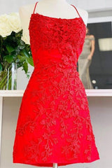 Vestidos de fiesta cortos rojos sin espalda de encaje Vestidos de sirena Hoco