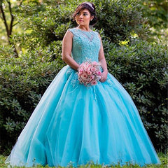 Dulce Joya Listones Largos Vestidos De Quinceañera Azules