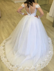 Vestido de fiesta Vestidos de novia de encaje Tul Manga larga Ropa nupcial