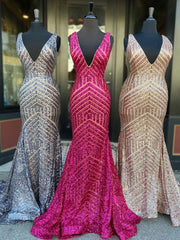 gold sequins prom dress