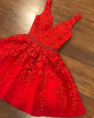 Lace Red Prom Dresses